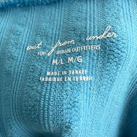 Out From Under Urban Outfitters Sleeveless Crop Top Blue Ribbed Collared Sz M/L - Picture 7 of 8